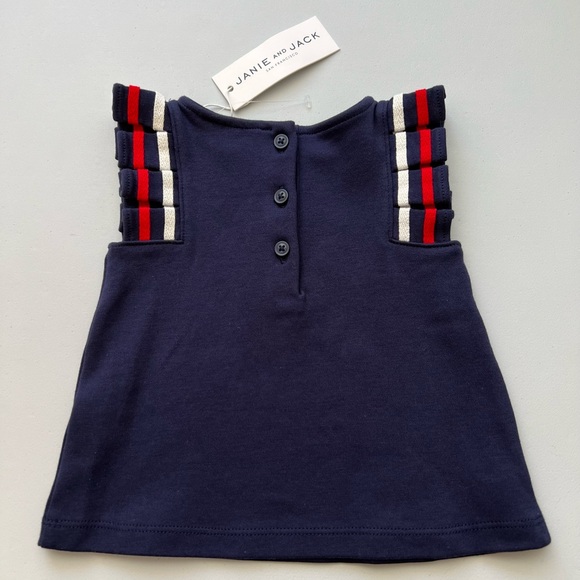 NWT JANIE AND JACK pleated sleeve top size 6-12 months - Picture 4 of 9